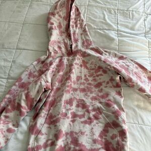 Lululemon Athletica Pink and White Tie-Dye Hoodie